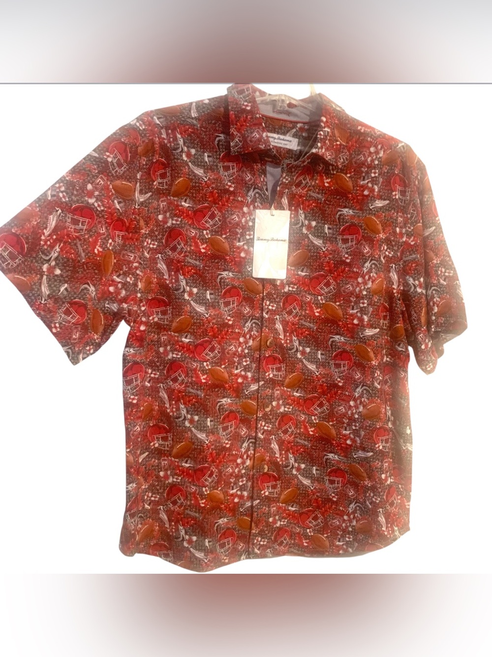 Tommy Bahama NFL Football Veracruz Cay Turf Toss-Up Shirt Short Sleeve Size M